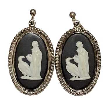 Wedgwood Jasperware Black Earrings