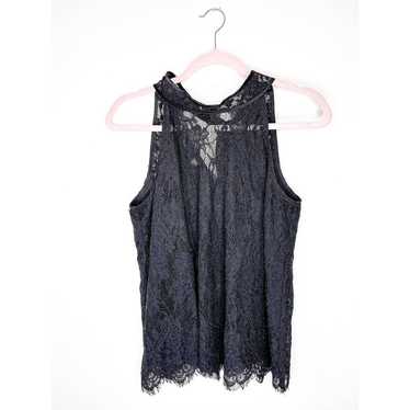 Generation Love Lace High Neck Halter Blouse in Bl