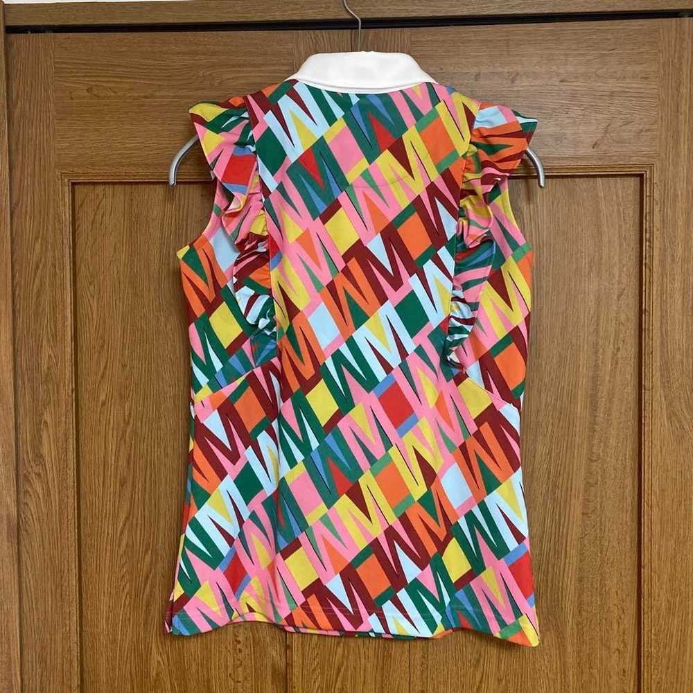 MARK & LONA Multicolor Ruffle Polo Shirt [Size 38… - image 11