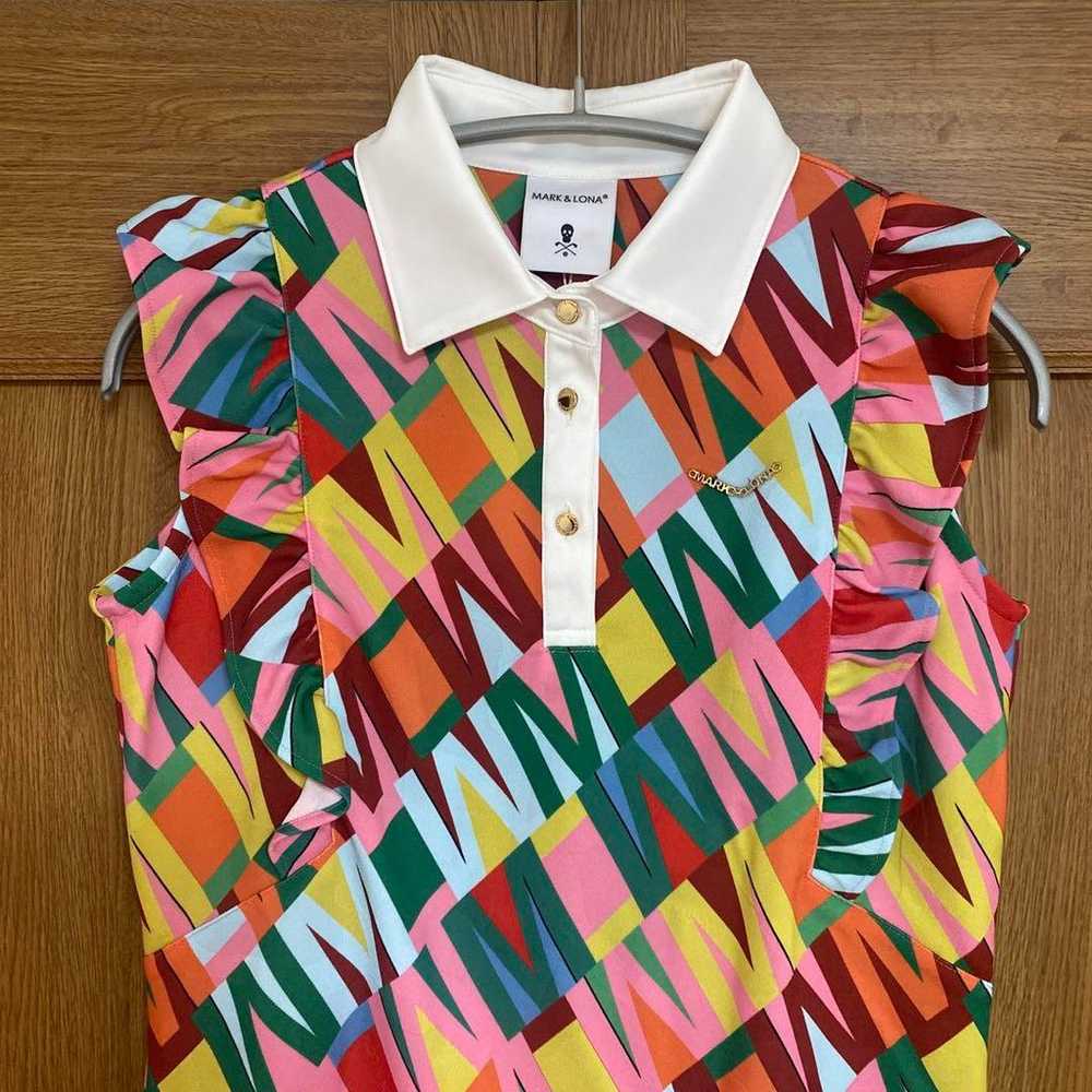 MARK & LONA Multicolor Ruffle Polo Shirt [Size 38… - image 2