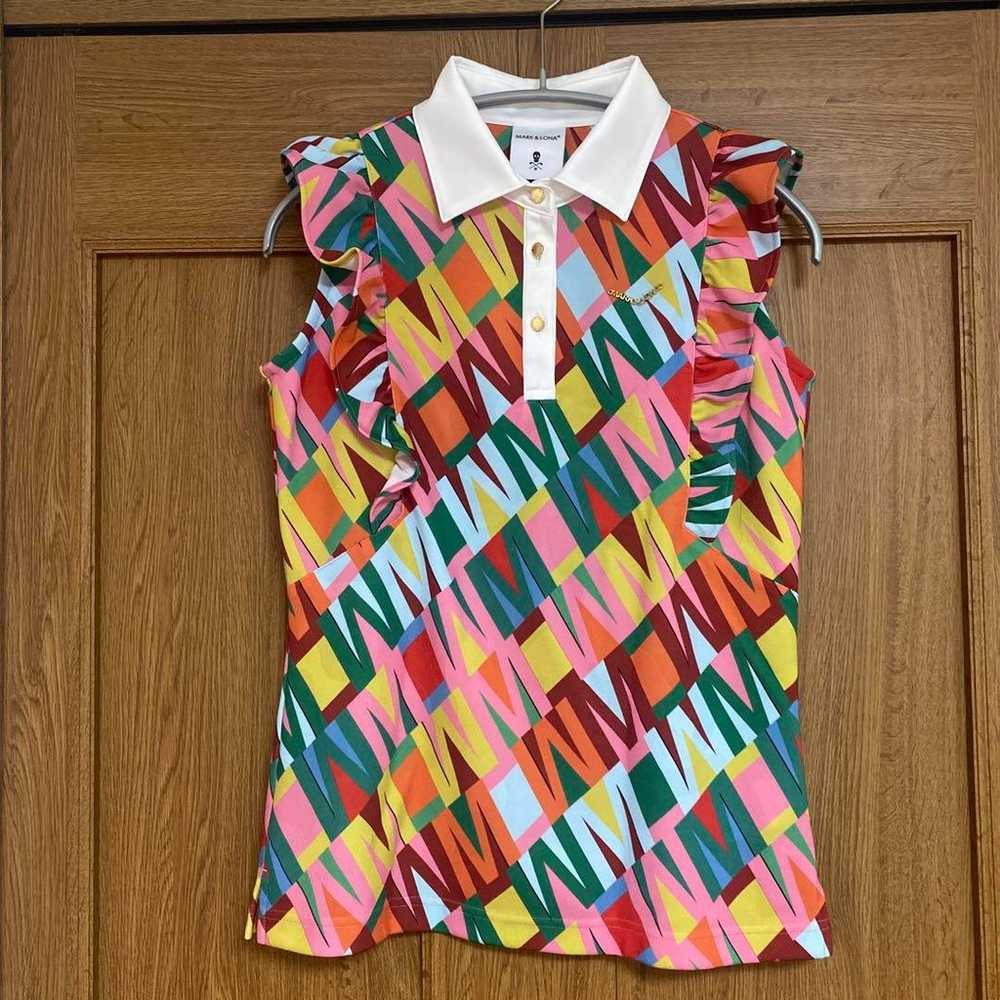 MARK & LONA Multicolor Ruffle Polo Shirt [Size 38… - image 3