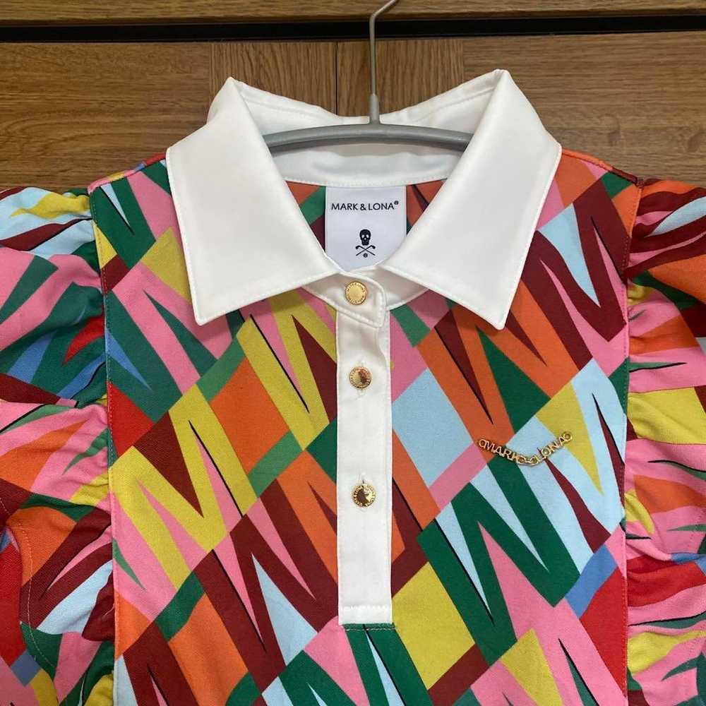 MARK & LONA Multicolor Ruffle Polo Shirt [Size 38… - image 6