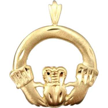 14K Yellow Gold Irish Claddagh Charm #20322