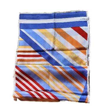 VTG Echo Silk Striped Scarf Size 11x45 Colors Blue