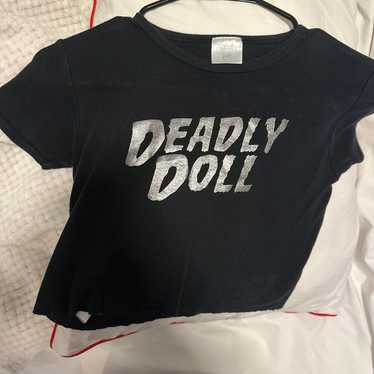 Chrome Heartsダガージップcroptop tee ブラックビンテージ Chrome Heartsダガージップcroptop tee ブラックビンテージ