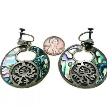 Sterling Taxco Mexican 925 Aztec Earring