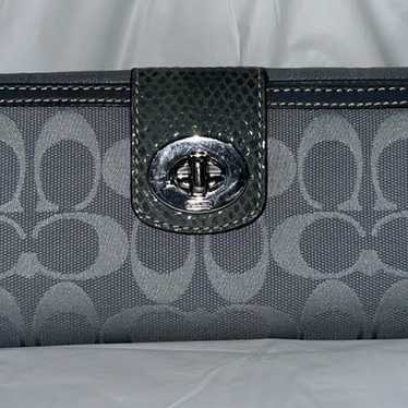 Coach wallet vintage grey signature canvas EUC