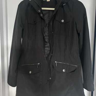 Michael Kors Black Rain& Wind Coat - Black - Small