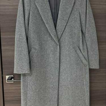 Gray 100% Wool Long Coat