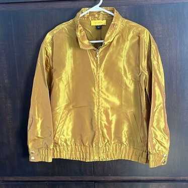 St John Gold Zip Front Jacket Size Small