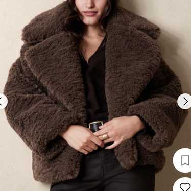 Banana Republic Brown Cropped Teddy Coat