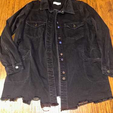 *LIKE NEW* KanCan Distressed Black Denim Jacket