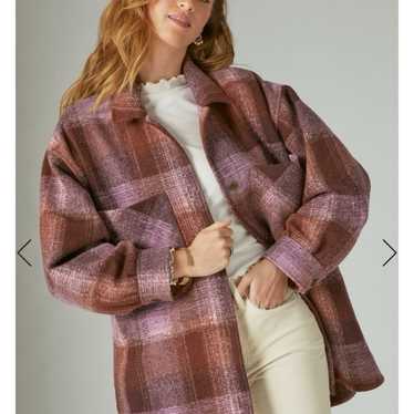 Lucky brand oversized plaid shirt jacket