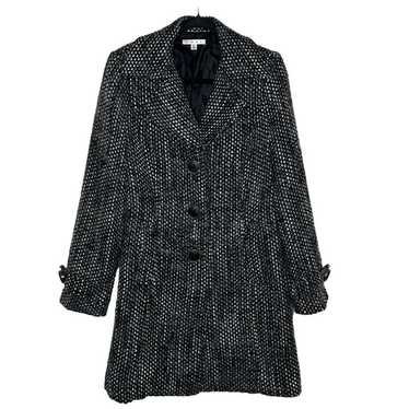 CABI Salt & Pepper Tweed Overcoat Size M Black Gra