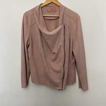 BLANKNYC Drape Front Faux Suede Jacket