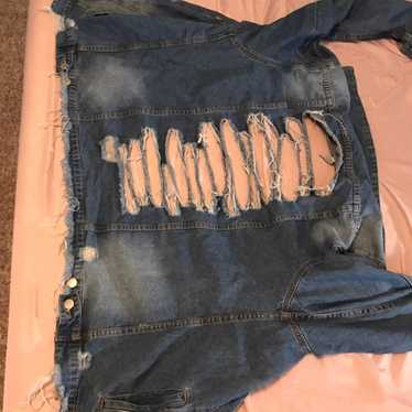 distressed jean jacket