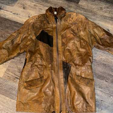 Vintage 90s Streetwear Womens Patchwork Leather Bo