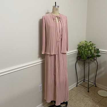 vintage light pink, long dress set, size 8