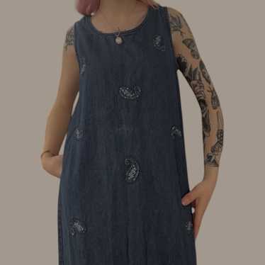 Vintage Denim Maxi Dress