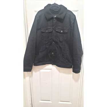 hollister men denim jean sherpa lined black jacket