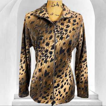 MISOOK cheetah print sequin jacket