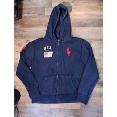 Polo Ralph Lauren Women Hoodie Big PONY USA Flag F