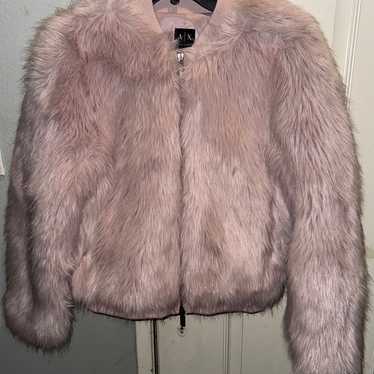 Armani Exchange pink Faux Fur Coat