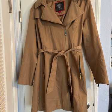 Vince Camuto Hooded Asymmetrical Trench Coat L, Ca