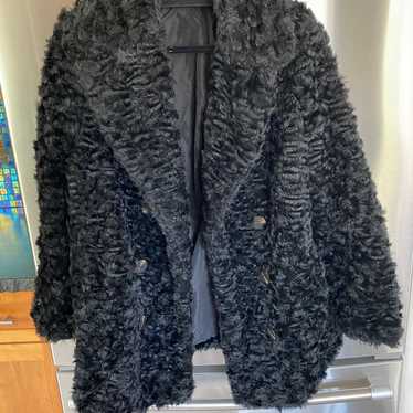 ZARA Black faux fur Teddy Coat