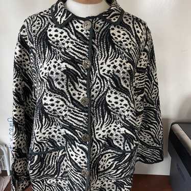 Vintage Jane Ashley zebra print tapestry jacket, w