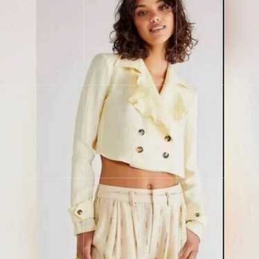 Free People Crossover Back Bennie Crop Blazer NWOT