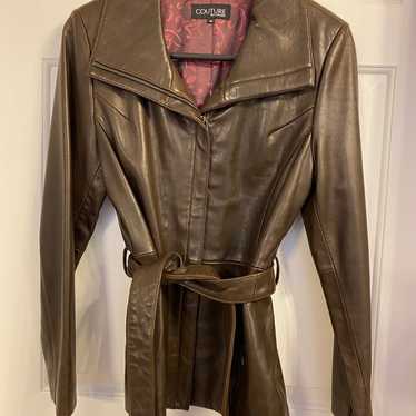 Dark brown leather jacket