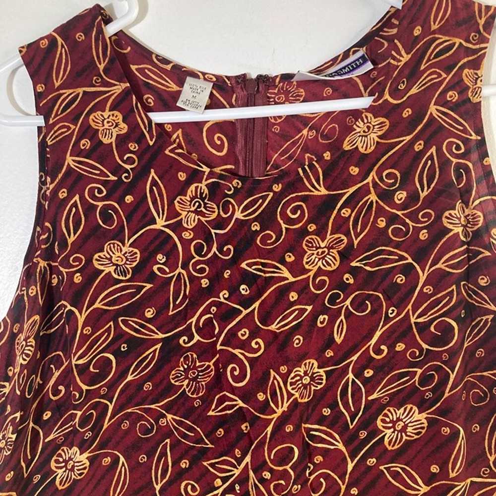 Womens Vintage Amanda Smith Silk Dress Set Maroon… - image 7