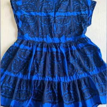 Zara blue embroidered dress sz medium