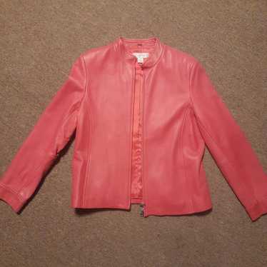 Petite sophisticate pink leather jacket