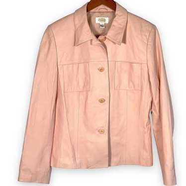 Talbots Pink Leather Jacket Coat size 10