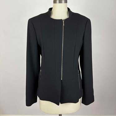 Lafayette 148 New York Black Zip Virgin Wool Jacke