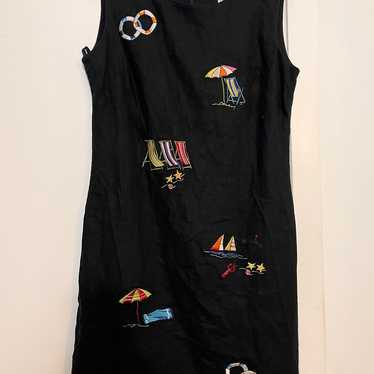 Dressbarn dress linen summer hot black beach vacat