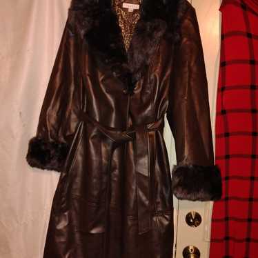 VIA SPIGA women faux leather faux fur trench 2X