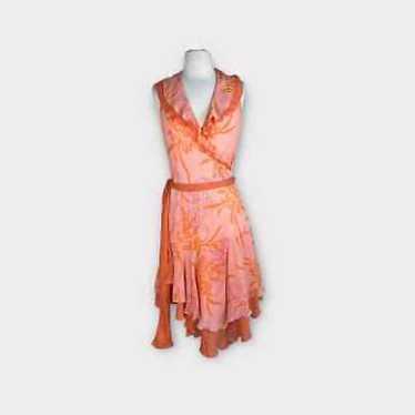 Bebe orange handkerchief vintage dress size M