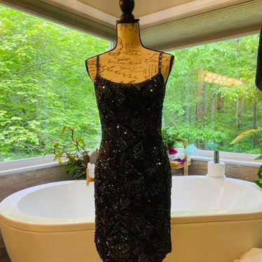 Vintage silk backless Sequin dress