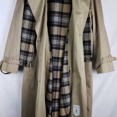 london fog with scarf trench