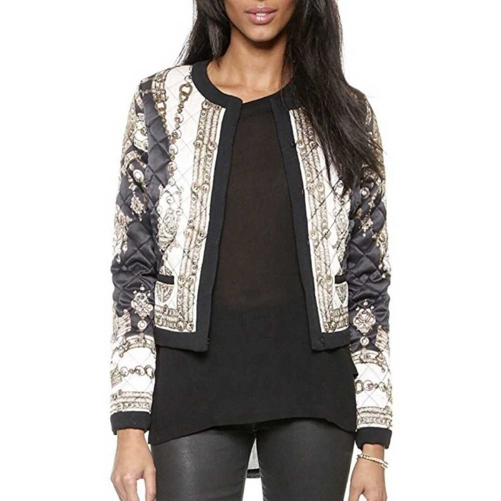 Marchesa Voyage Silk Bomber Jacket Womens 4 Quilt… - image 2