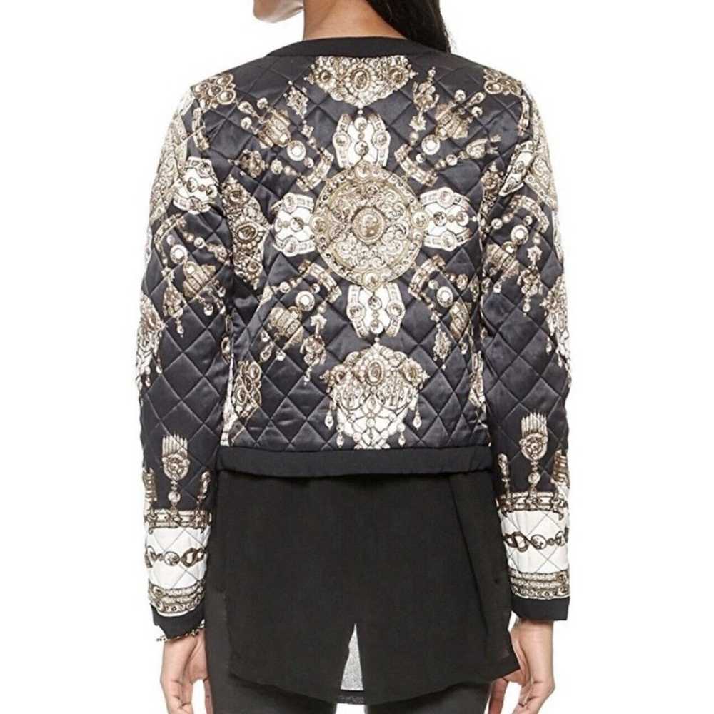 Marchesa Voyage Silk Bomber Jacket Womens 4 Quilt… - image 3