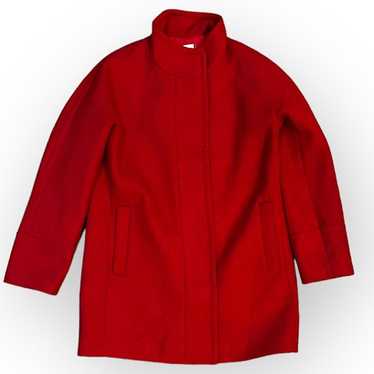 J.Crew City Coat Wool Blend Coat Red