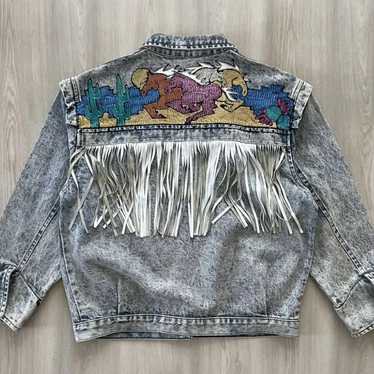 Vintage 80s Sundance Denim Wear Hand Painted South