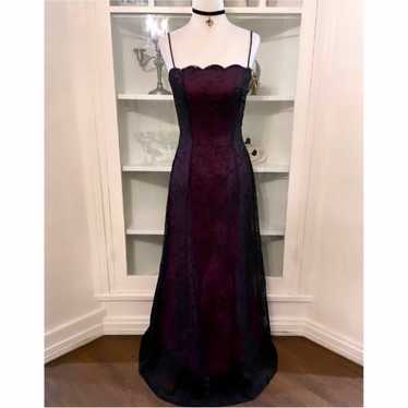 goth purple beaded vintage gown prom