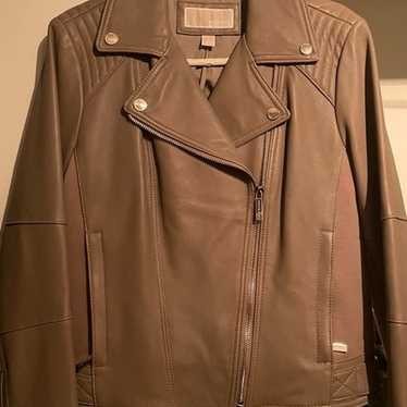 Tan leather jacket