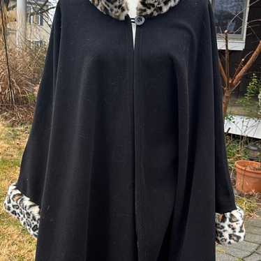 Leopard Print Black Cape