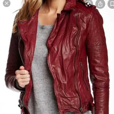 MUUBAA Red Leather Jacket size 4 US